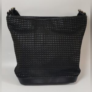 The Sak Elliot Lucca Black Woven Single Strap Shoulder Bag